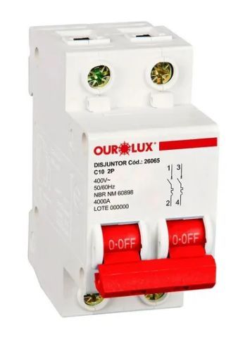 DISJUNTOR 2 X 10 DIN SOPRANO / OUROLUX