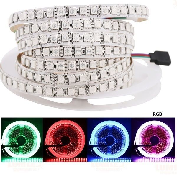 FITA LED 12V 5050 120 LEDS SEM SILICONE RGB 5M + CONTROLADOR