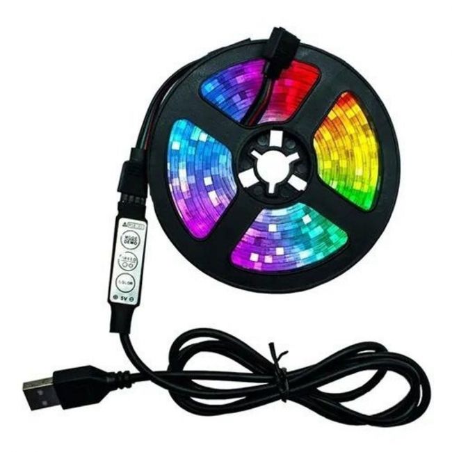 FITA LED 5V 5050 RGB IP65 2M USB