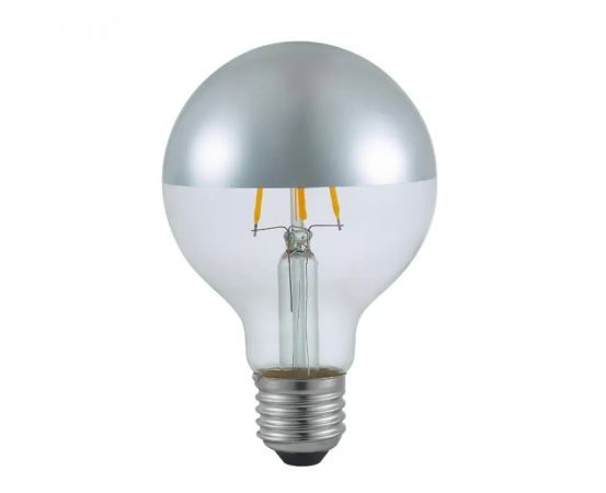 LAMPADA LED FILAMENTO DEFLETORA G125 4W 2400K PRATA