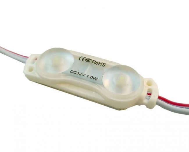 MODULO 2 LED 12V COM LENTE 5316 1W 6500K BRANCO FRIO