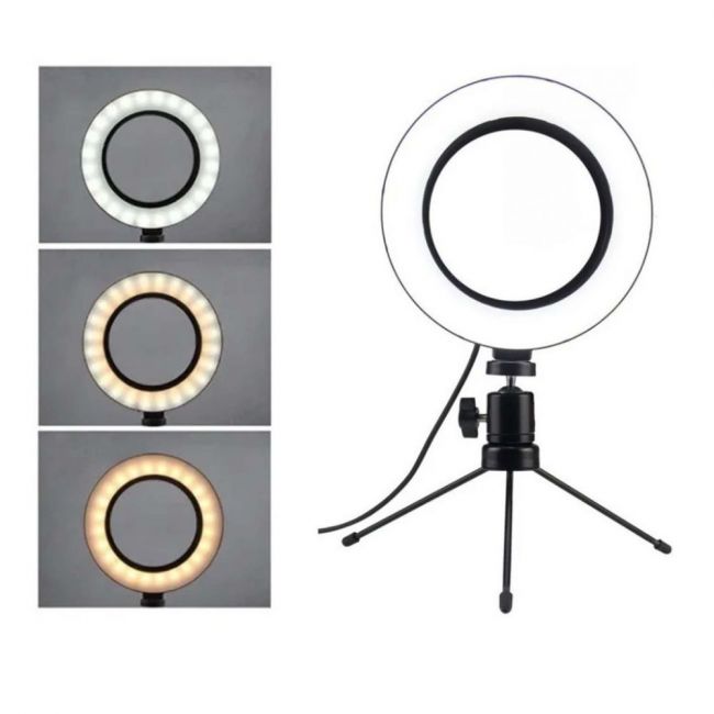 RING LIGHT 6,5 POLEGADAS 2700K-5500K