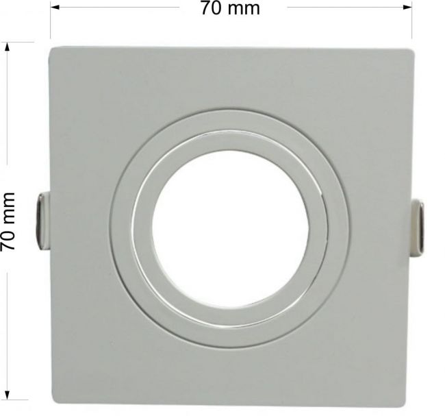 SPOT DE EMBUTIR QUADRADO PLANO EM ABS PARA MR11 BRANCO 7x7x3,5CM LE-330.080