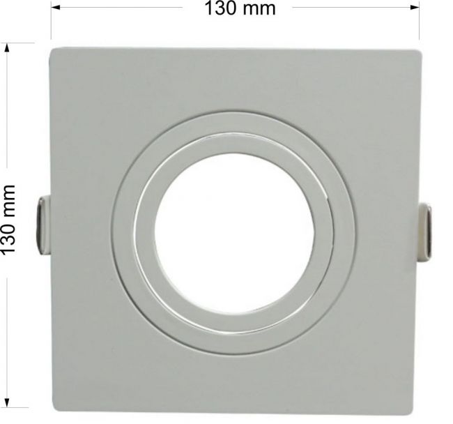 SPOT DE EMBUTIR QUADRADO PLANO EM ABS PARA PAR20 BRANCO 13x13x3,5CM LE-330.059