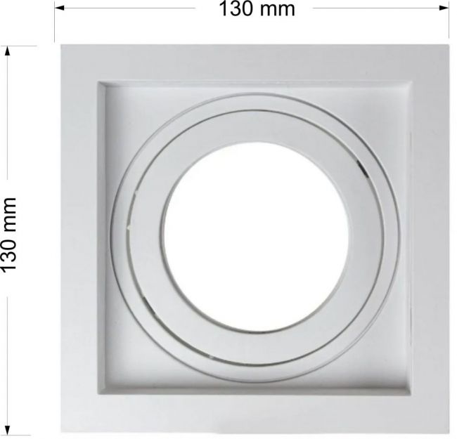 SPOT DE EMBUTIR QUADRADO RECUADO EM ABS PARA AR70 BRANCO 13x13x3,5CM LE-330.064