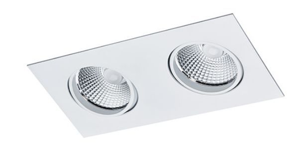 SPOT EMBUTIR PLANO ALUMINIO PARA 2 X MR16 BRANCO 