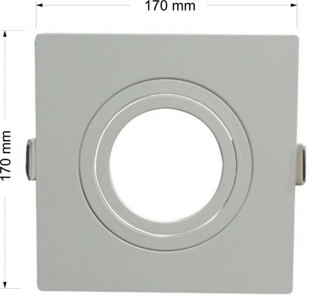 SPOT DE EMBUTIR QUADRADO PLANO EM ABS PARA AR111 BRANCO 17x17x3,5CM 